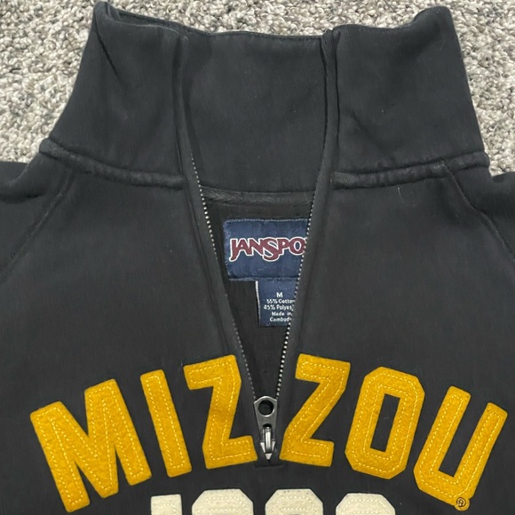 Missouri Tigers Jansport 1/4 Zip Pullover Mizzou M Black 1839 Women’s Medium - Picture 4 of 4
